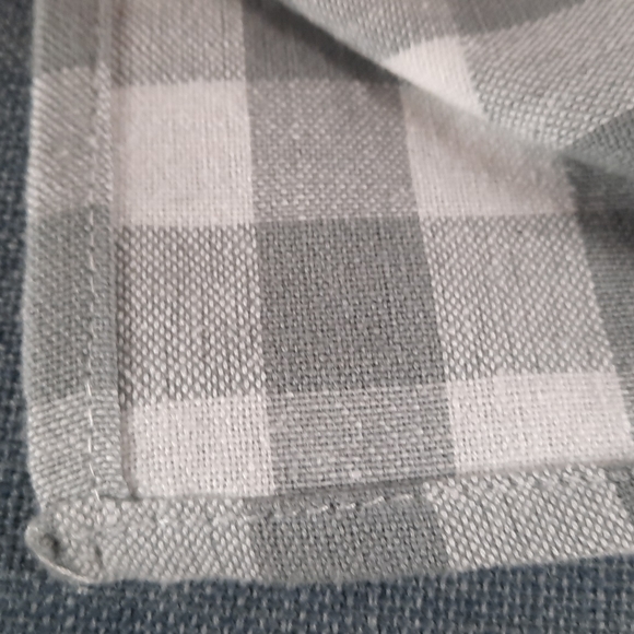 Buffalo Plaid Check Woven Gray White Cotton Kitchen Dish Towel Two Piece Set - Picture 3 of 4